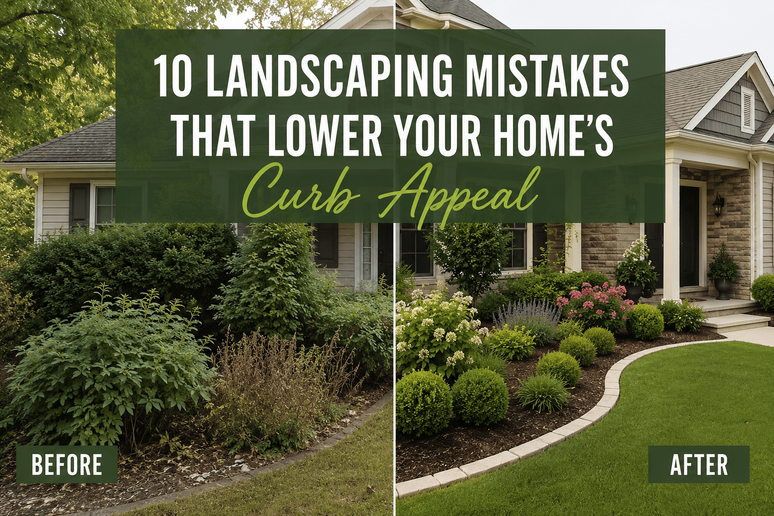 10 Landscaping Mistakes That Lower Your Home’s Curb Appeal (And How to Fix Them)